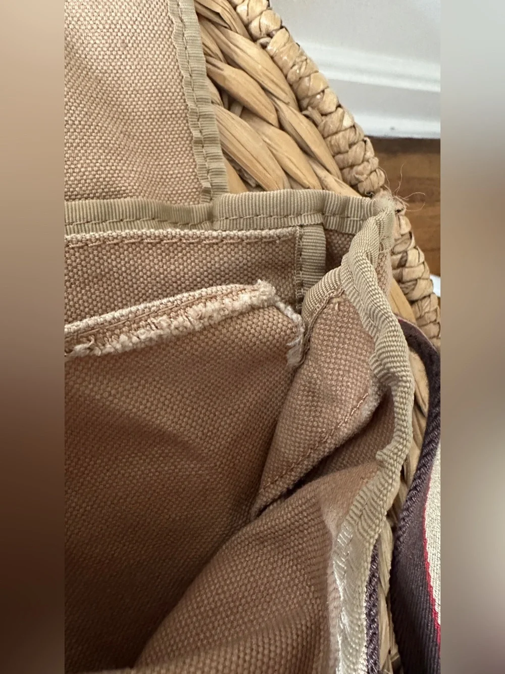 VINTAGE BURBERRY Tan Canvas Messenger Bag Crossbody Stripe Unisex Y2K